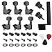 Canomo 6 Pieces Sealed Guitar String Tuning Pegs Keys 3 Left 3 Right Guitar Machine Heads Knobs With Strap Button Locks, Picks and Guitar String Winder for Electric or Acoustic Guitar(Black)
