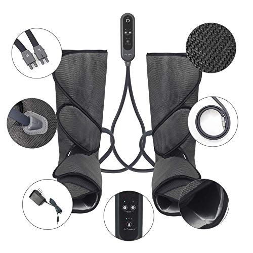 FIT KING Leg Air Massager for Circulation and Relaxation Foot and Calf Massage with Handheld Controller 3 Intensities 2 Modes(with 2 Extensions) (Renewed)