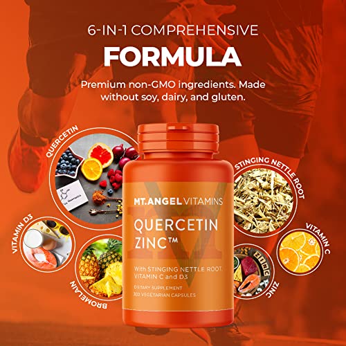Mt. Angel Vitamins Zinc Quercetin with Bromelain Supplement Immune