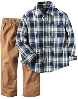 Carter's Baby Boys' 2 Pc Playwear Sets 229g253, Plaid, 6M