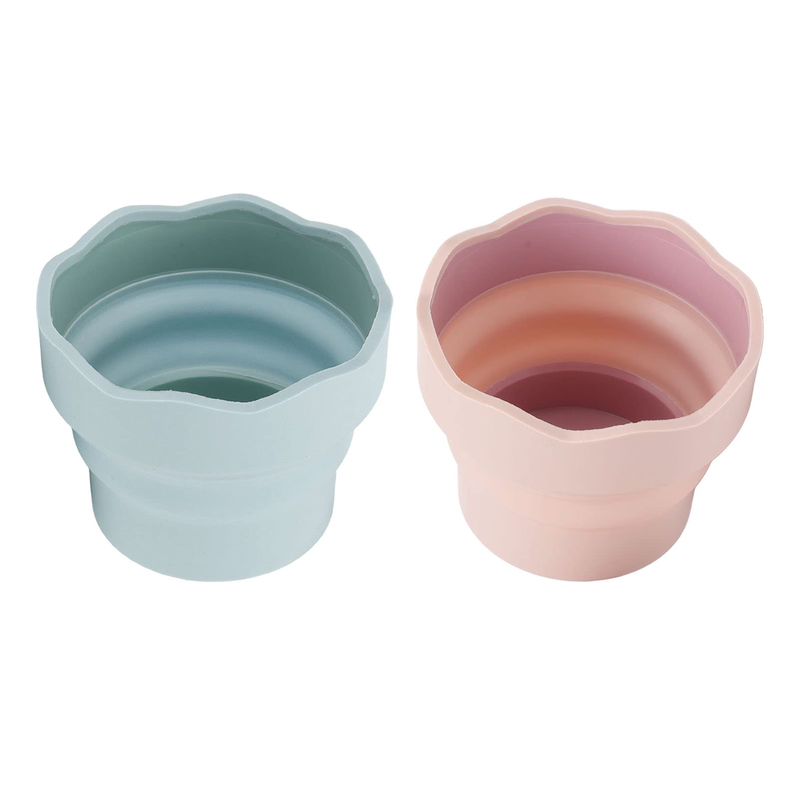 HEEPDD Foldable Water Pot, 2 Pcs Painting Brush Washing Bucket Mini Foldable Silicone Watercolor Acrylic Oil Painting Brus