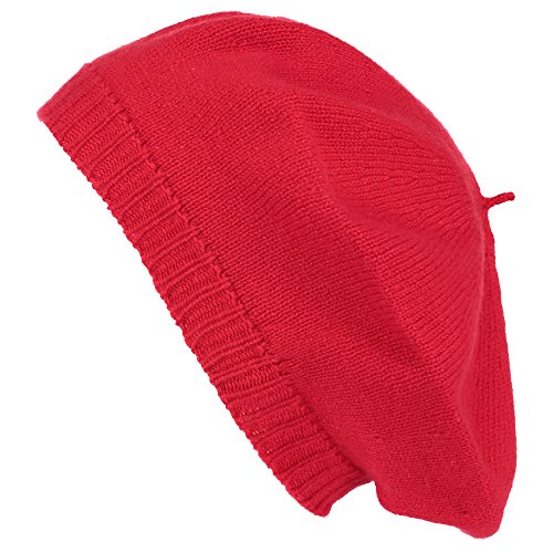 Pure cashmere beret - made in scotland (red)