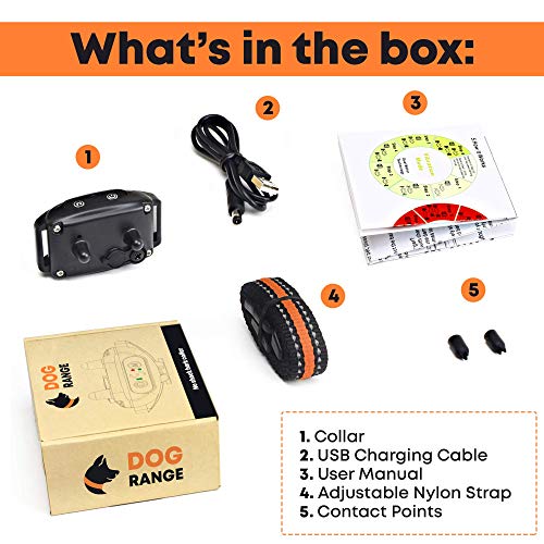 DoGRange Rechargeable Dog Bark Collar with Dual Motor Function - Humane No Shock Training - Vibration & Beeps Active Modes - All Breeds Barking - Adjustable for Small, Medium, Large Dogs - No Remote