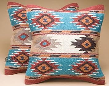 Amazon Com Southwestern Wool Throw Pillow Covers 18x18 Pair 2