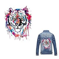 Artem Heat Transfer Sticker Tiger Patch Iron On Appliques A-Level Washable for T-Shirt Dresses Decoration DIY Printing