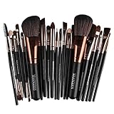 Makeup Brushes Sets Foundation Brush Professional Premium Synthetic Kabuki Brushes Face Blusher Blending Contour Powder Liquid Cream Cosmetics Brushes Kit (22pcs, Black) MAANGE