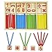 Resulzon Bright Colorful Homeschooling School Wooden Number Cards And Counting Stick Rods With Box for Fun