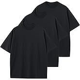 KEEPSHOWING Men's Cotton T-Shirts Oversized Unisex Short Sleeve Crew Neck Loose Basic Tops Solid Athletic Tee