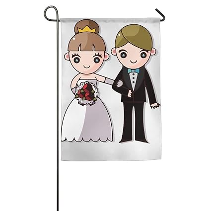 Amazon Com Wedding Couple Series Flower Garden Flag Indoor