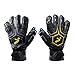 Storelli Gladiator Pro 1.0 Goalkeeper Gloves | Professional Soccer Goalie Gloves with Finger Spines | Superior Finger and Hand Protection | Black | Size 10