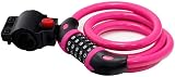 GOFRIEND Bike Lock 5 Digit Resettable Cable 1.2m x 12mm Pink TY566 view 2
