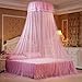 Haoun Mosquito Net, Bed Canopy with Butterflies Bed Curtains from Ceiling Princess Bed Canopy for Girls Bed (Pink)
