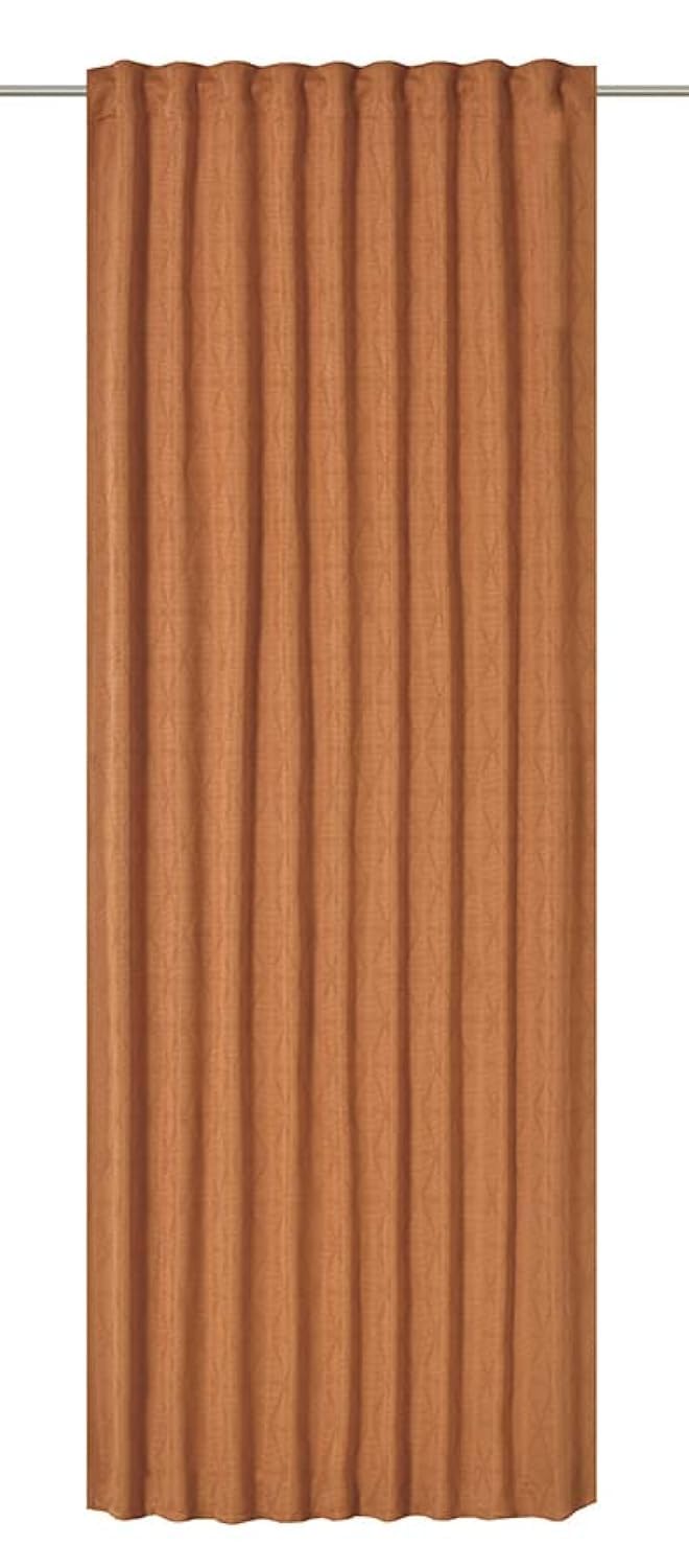 Elbersdrucke Sunny 05 201852 Curtain with Concealed Tabs Terracotta Rust Opaque 255 x 140 cm