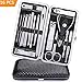 bC BimeTALliC CAble Stainless Steel Manicure Set Pedicure Kit Professional Nail Scissors Grooming Kit Black 16 Pieces