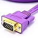 DTECH Ultra Slim Flat 10ft VGA to VGA Cable Male to Male Connector Wire for Computer Monitor - 3m - Purple