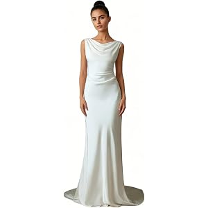 Cadoly Simple Elopement Mermaid Wedding Dresses for Bride 2026 Destination Casual Satin Summer Boho Beach Bridal Gown