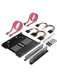 Inateck 2 x 2.5 inch HDD SSD to Kit de montaje de disco duro interno 3.5 inch Bracket, incluyendo 2 x Cables de Datos SATA y 2 x Cables de alimentación (st1004)