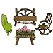 The Super Cute Miniature (Eight Piece) Fairy Garden Furniture, Fairy Garden Accessories & Tiny Tea Set Valentine Day Gifts for Her