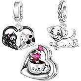 PANPOKI Cute Panda Animal 925 Sterling Silver Charms for Bracelets and Necklace Dangle Pendants Butterfly Elephant Dog Bead Jewelry Present for Women Family Friends