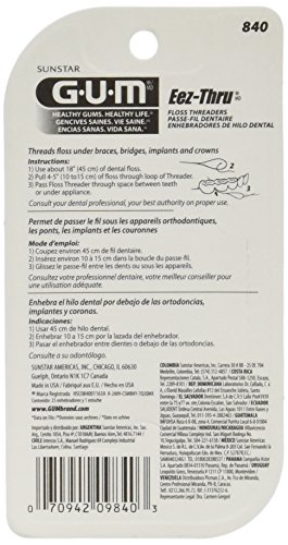 Gum Eez-Thru Floss Threaders, 25 count Pack of 6