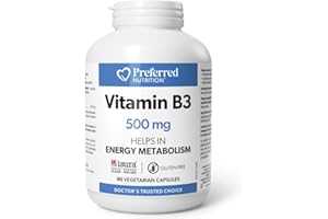 Preferred Nutrition Vitamin B3 500 mg 90 Vegetarian Capsules, Helps in Energy Metabolism, B Vitamins, Niacinamide
