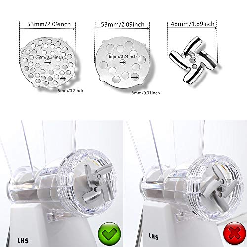 3 Pieces Meat Grinder Blades Food Grinding Blade Stainless Steel Knife