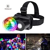 KOOT Disco Headlamp Lights Projector, Waterproof Rechargeable Headlight Flashlight with USB Cable Adjustable Headband Best for Camping Running Hiking,Christmas Gifts,Outdoor Party