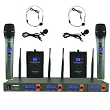 Freeboss FB-V04 2 Handheld 2 Headset Lavalier Vhf Wireless Microphone