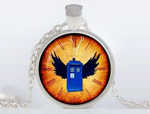 Doctor Who Pendant, Tardis Necklace, time machine Jewelry, Necklace Art Gifts for Her