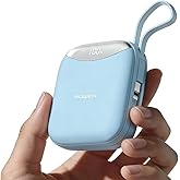 Portable Charger with Built in Cables, Small 10000mAh Power Bank, 4 Outputs, 22.5W USB C Fast Charging, Travel Essential Battery Pack with LED Display for iPhone 17/16/15/14 Samsung S25 etc, Black