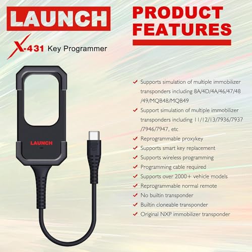 Launch X-431 Key Analog Key Programmer for Use with Launch X431 IMMO Car Diagnostic Case