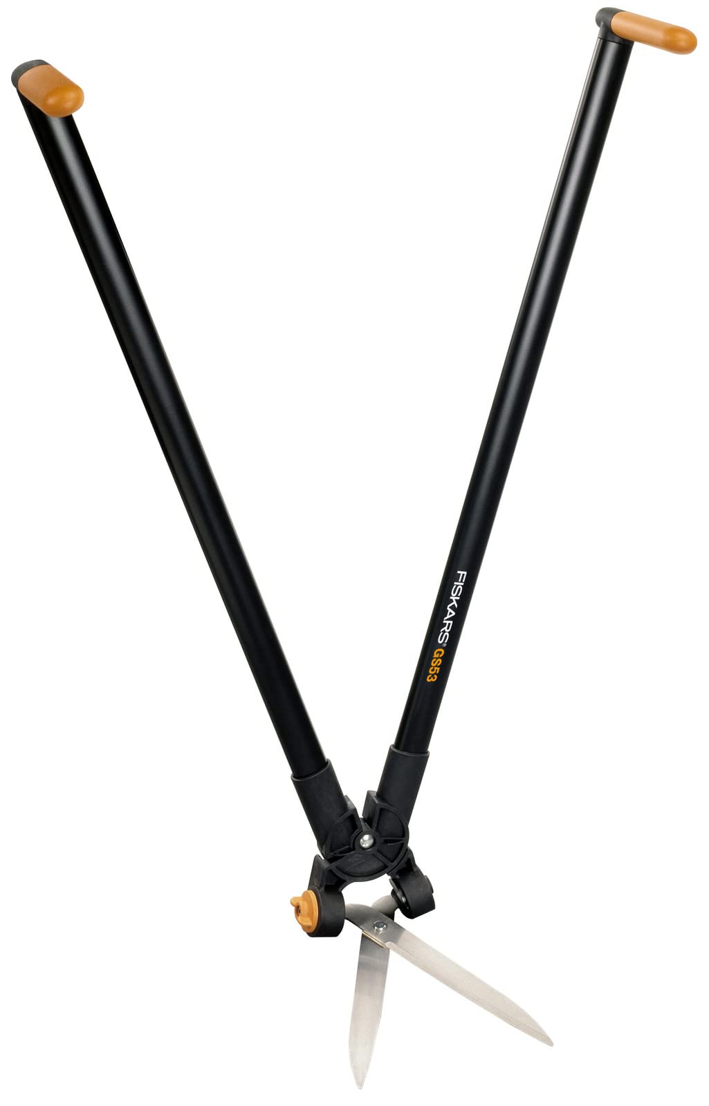 Fiskars PowerLever Grass And Hedge Shear GS53, Multifunctional hedge and lawn scissors, range up to 2.5 m, black / orange, 1001565