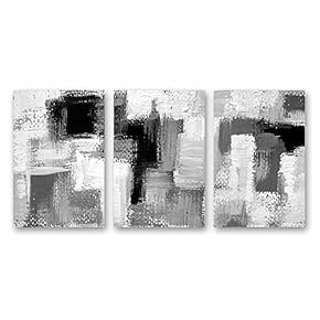 3 Panel Canvas Wall Art Black and White Abstract Pictures Home Wall Decorations for Bedroom Living Room Paintings Canvas Prints Framed - 16"x24" x 3 Panels