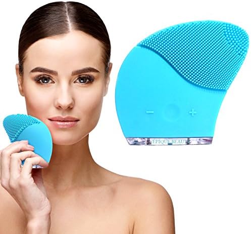Epique Beauty Sonic Facial Cleansing System Silicone Cleanser and Exfoliating Face Brush Massager Electric Portable Rechargeable Cordless For Men and Women