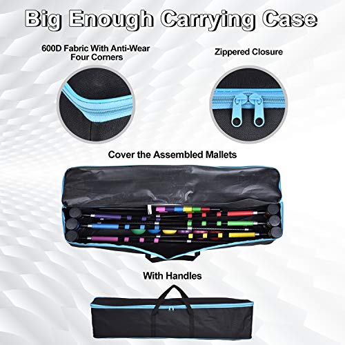 [6 Players]Premium Croquet Set for Families, BroWill Croquet Set with Carrying Bag for Yard Outdoor Lawn Backyard Games for Kids Adults All Ages, 35 Inch - Thumbnail 4