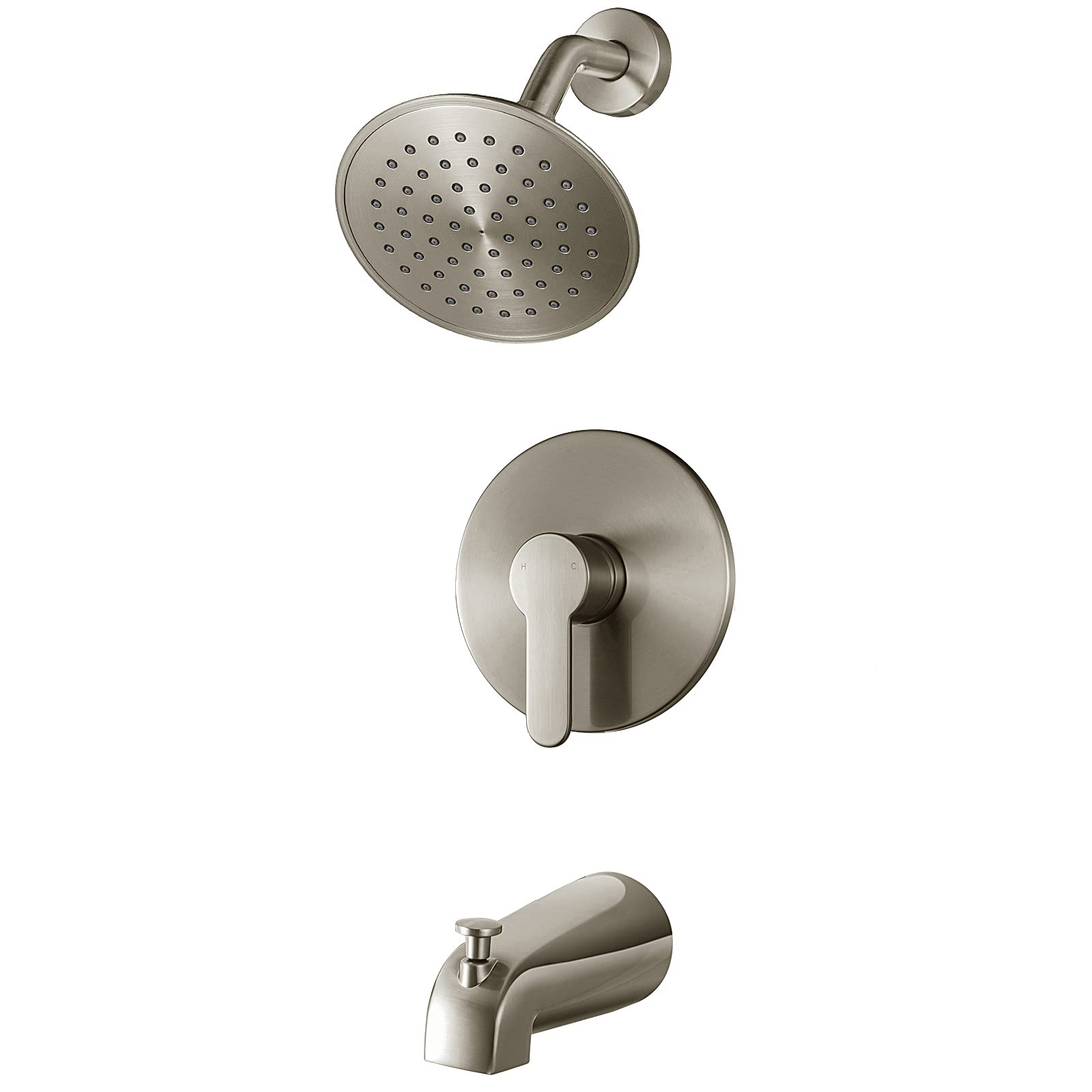 Photo 1 of Tub Shower Faucet Set with Valve, WRISIN Shower Faucets Sets Complete Brushed Nickel with 6 Inch High-Pressure Rian Showerhead