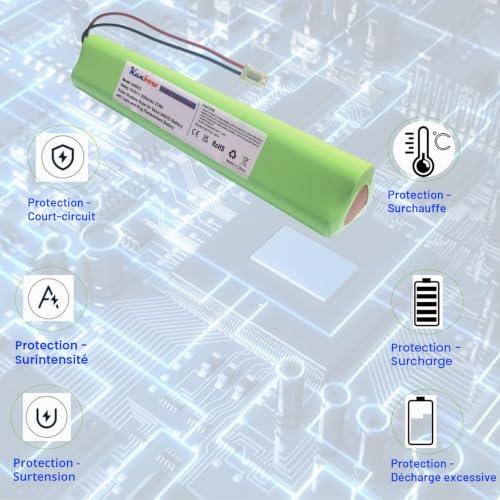 Kunbow Replacement battery for Velux roller shutter motor, battery for Velux solar window, roof window, roller shutter with 9 AA cells 10.8 V/2500 mAh NiMH, replacement for