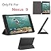 Kusen Google Nexus 9 Tablet Case with Shock Absorption Ultra-Thin PU Leather Triple Folding Performance for Google Nexus 8.9 inch Tablet (Black)