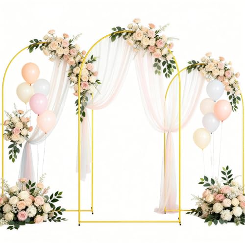YYUgolo 3 Packs de Pantallas con Estructura de Hierro para Eventos y Fiestas,Estructura Herreria Pack Mamparas,para como Fiesta cumpleaños,Boda,Aniversario,línea Bienvenida bebé（2.2m，2.0m，1.8m）