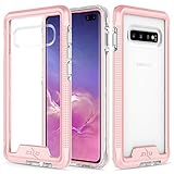 Zizo Ion Series Compatible with Samsung Galaxy S10 Plus Triple Layered Hybrid Case Military Grade Drop Tested Rose Gold Clear