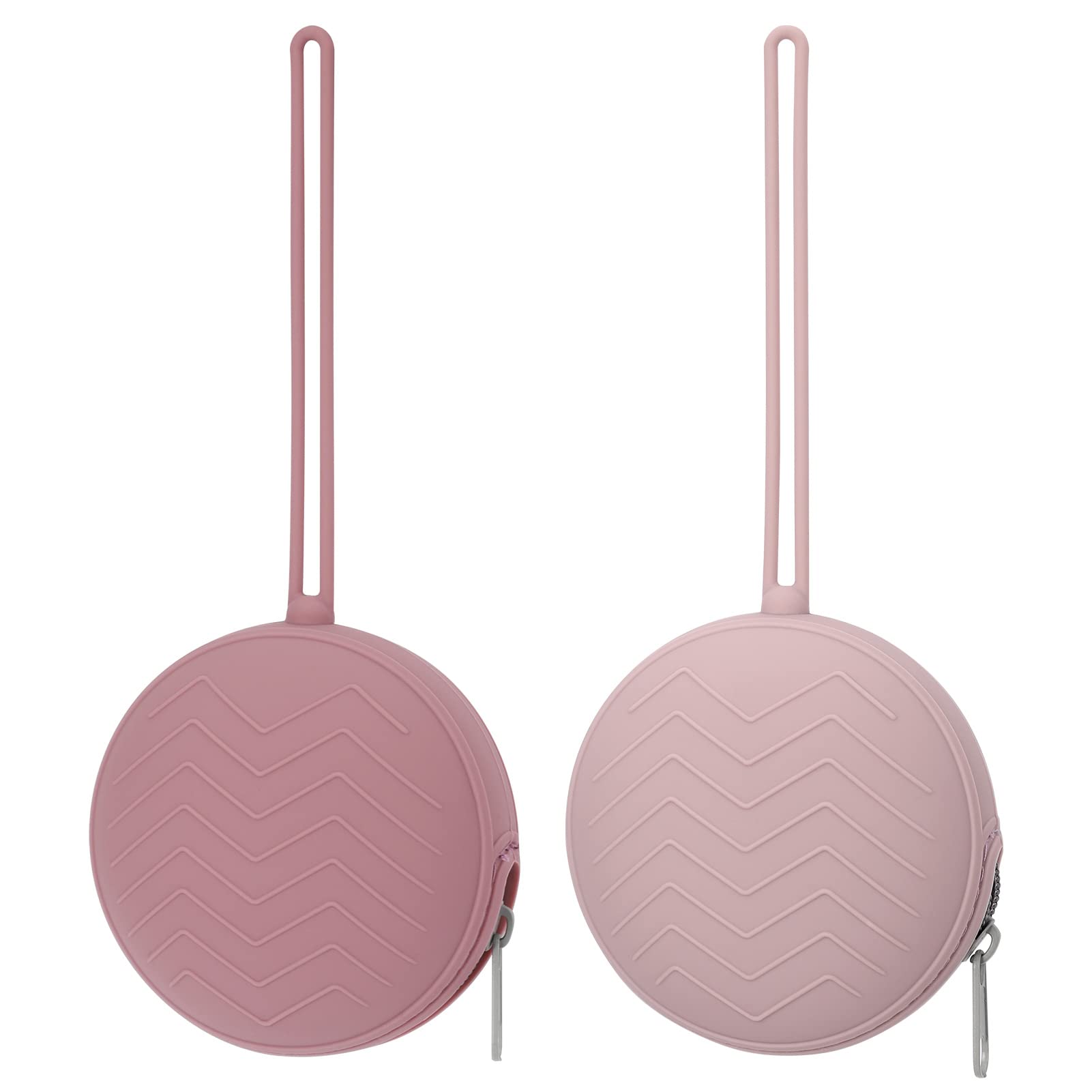 Photo 1 of Nupoopy 2 Pack Silicone Pacifier Holder Case, BPA Free Newborn Baby Pouch for Boys & Girls, Portable Container (Powder Rose, Dusty Lilac)