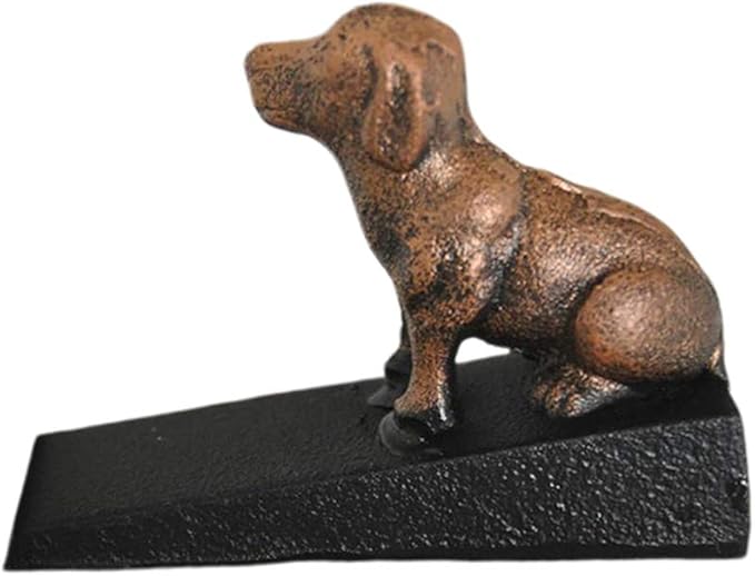Door Stopper Decorative Doorstop Wedge Dog, Rustic Cast Iron Door