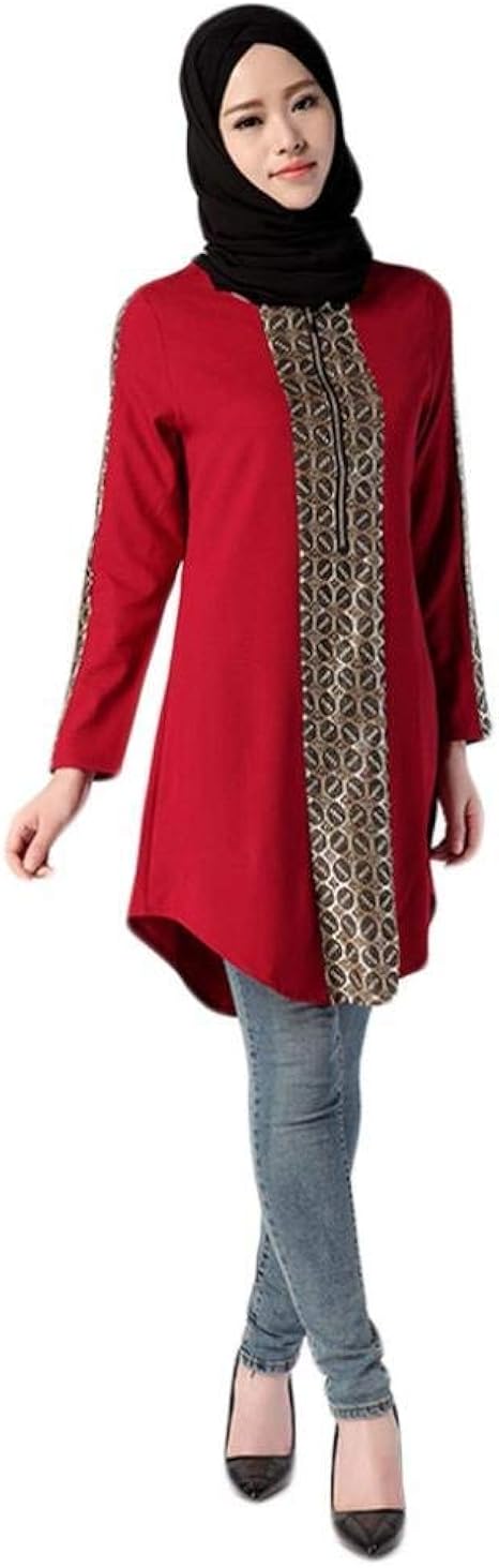 Muslimisches 2-teiliges Set Damen - Langarm Bluse & Weite Hose Für Ramadan & Festtage