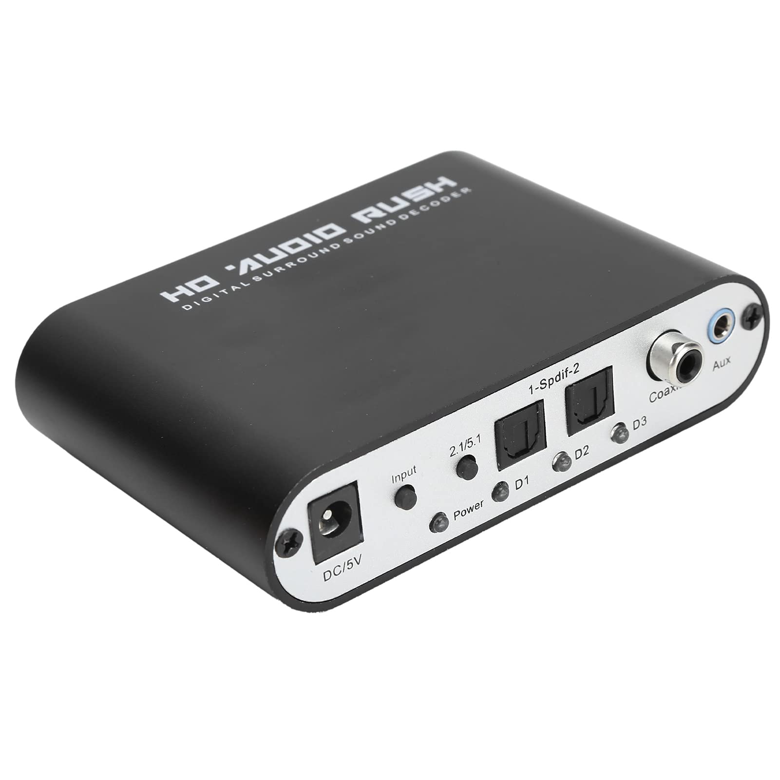 Digital Audio Decoder, 5.1CH DTS Dolby Converter, AC 3 Audio Decoder Digital Optical Coax to Analog Audio for Home/Concert Hall/Cinema