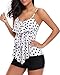 Holipick Women 2 Piece Flounce Printed Top with Boyshorts Tankini Bathing Suits
