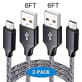 Micro USB Cable, Cebkit 2-Pack 6FT Phone Charger Power Cords Android Long Fast Charging Cables Compatible Samsung Galaxy S6 S7 Edge J3 J7,Note 3 4 5,Tablet S2 S4, LG Stylo 2/3 plus, Kindle Fire 7 8 10
