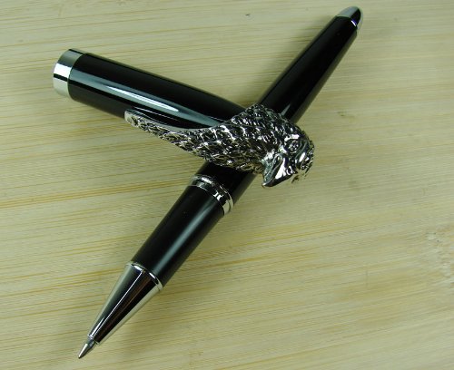 Lanxivi American Bald Eagle Head Clip Fuliwen Roller Pen with Pen Pouch - Thumbnail 5