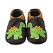 SAYOYO Baby Dinosaurs Soft Sole Leather Infant and Toddler Shoes (Dark Brown,12-18 Months)
