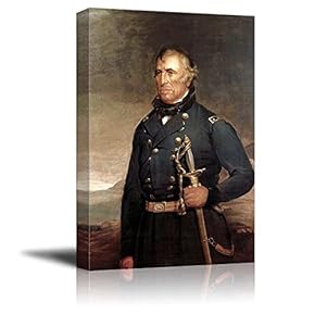 Portrait of Zachary Taylor by Joseph Henry Bush (12th President of The United States) - American Presidents Series - Canvas Wall Art Gallery Wrap Ready to Hang - 12x18 inches