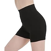 Women’s High-Waist Yoga Shorts – 4" Inseam Cotton Spandex Shorts for Workout, Sizes S–5XL, Made in USA